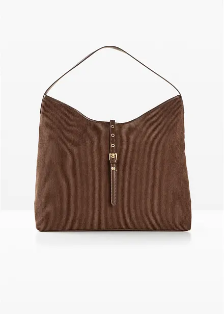 Borsa shopper in velluto a coste