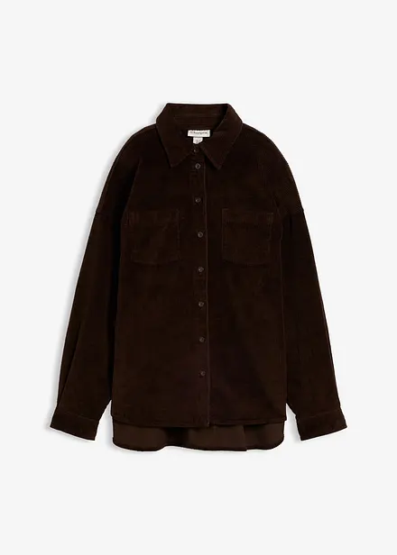 Giacca-camicia oversize in velluto a coste di misto cotone