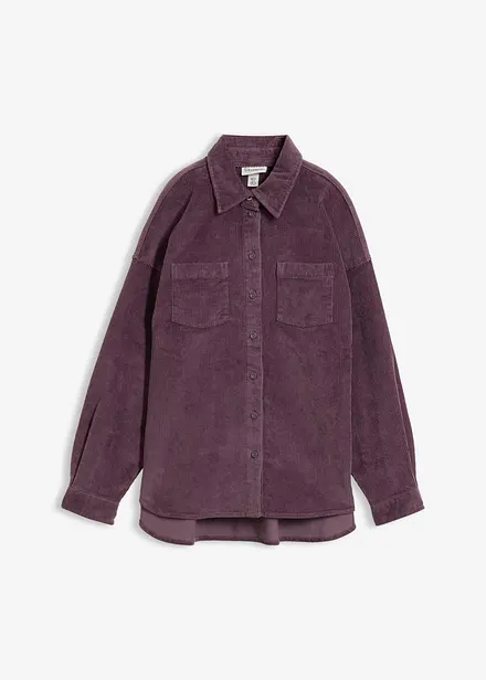 Giacca-camicia oversize in velluto a coste di misto cotone
