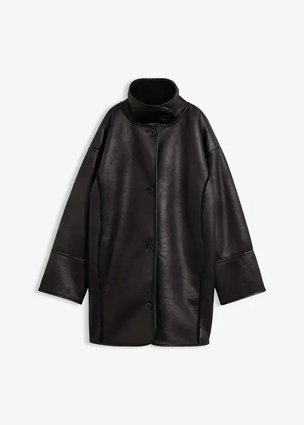 Giacca oversize di montone sintetico