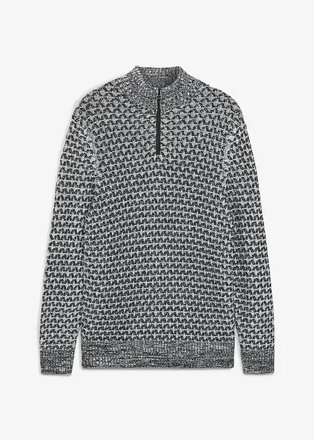 Maglione regular fit con collo alto e zip