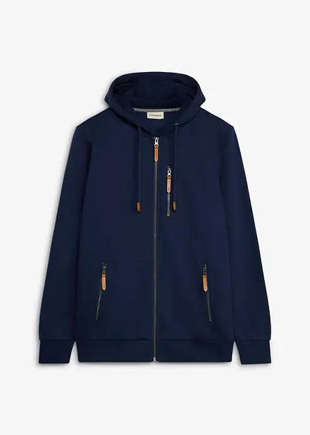 Felpa pesante con zip e dettagli in PU