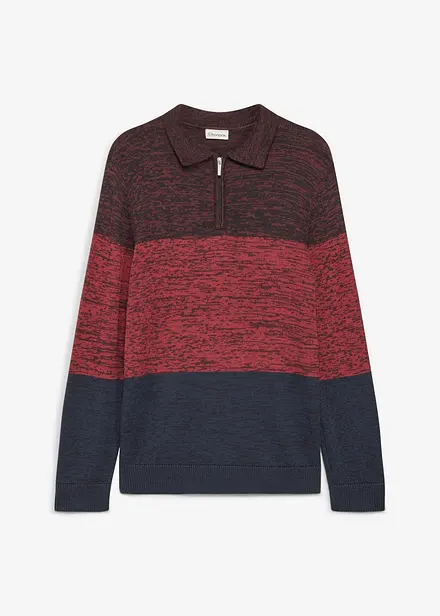 Maglione in filato fine con collo a polo