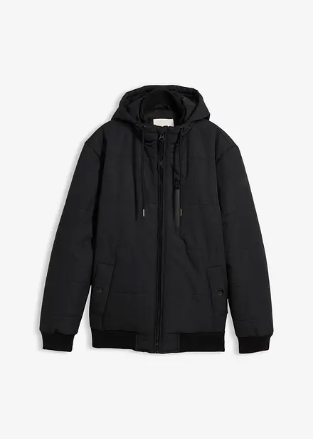 Giacca trapuntata invernale stile bomber con cappuccio