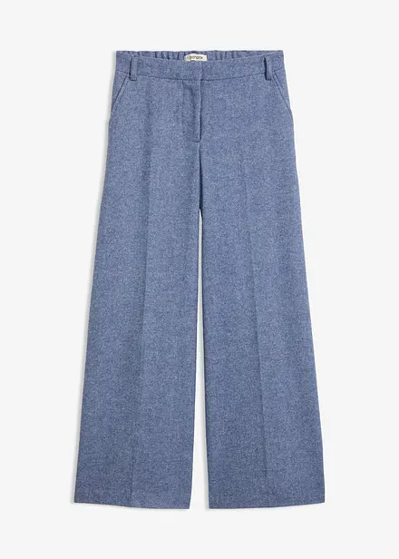 Pantaloni in misto lana con struttura a spina di pesce