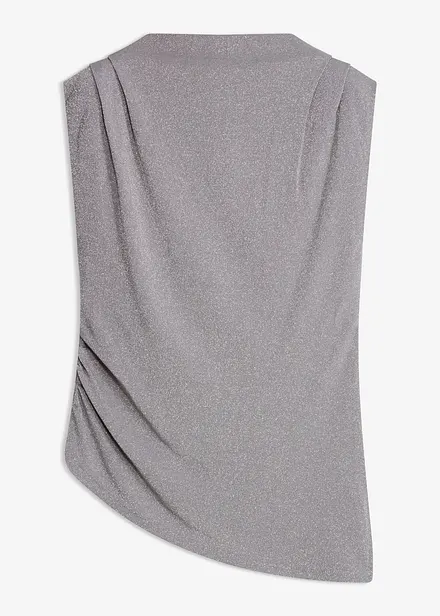 Maglia con fondo a punta e glitter