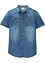 Camicia a maniche corte in jeans di puro cotone biologico, slim fit, bonprix