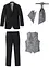 Completo da matrimonio (5 pezzi) giacca, pantaloni, gilet, plastron e pochette, regular fit, bonprix