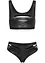 Reggiseno bustier e slip ouvert in look bagnato (set 2 pezzi), VENUS