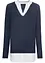 Maglione in filato fine con inserti effetto camicia, bonprix