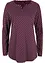 Maglia in cotone a pois con maniche lunghe e spacchi laterali, bonprix