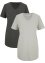 T-shirt basic lunga con scollo a V (pacco da 2), bpc bonprix collection