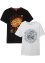 T-shirt stampata (pacco da 2) in cotone biologico, bpc bonprix collection
