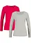 Maglia a maniche lunghe con scollo rotondo (pacco da 2), bonprix