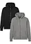 Felpa con zip e cappuccio (pacco da 2), bonprix