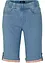 Bermuda in jeans con risvolto colorato, bonprix
