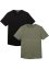 T-shirt con fondo arrotolato (pacco da 2) slim fit, RAINBOW