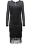 Abito midi in mesh vaporoso con frange, bonprix