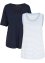 T-shirt ampia e top a righe in viscosa (set 2 pezzi), bpc bonprix collection