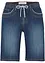 Bermuda in jeans slim fit con vita media, bonprix