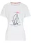 T-shirt in cotone con stampa e spacchi, bonprix