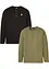 Maglia serafino a maniche lunghe (pacco da 2) in puro cotone biologico, bonprix