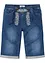 Bermuda in jeans elasticizzati con ricami, regular fit, bonprix