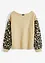 Maglione con maniche leopardate, bonprix