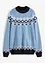 Maglione norvegese con collo dritto e materiale riciclato, bpc bonprix collection