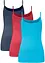 Top con spalline sottili in puro cotone (pacco da 3), bonprix