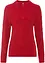 Maglione con zip, colletto e motivo a treccia, bonprix