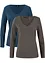 Maglia a maniche lunghe aderente (pacco da 2), bonprix