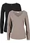 Maglia a maniche lunghe aderente (pacco da 2), bonprix