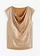 Top in jersey lucido con scollatura a cascata, bonprix