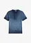 Maglia serafino a maniche corte  in puro cotone biologico effetto lavato, bonprix