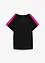 T-shirt con maniche a volant e righe neon, bonprix