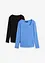 Maglia a maniche lunghe con scollo quadrato (pacco da 2), bonprix