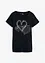 T-shirt in cotone biologico con cuore, bonprix