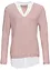 Maglione in filato fine con inserti effetto camicia, bonprix