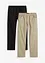 Pantaloni con elastico in vita regular fit, straight (pacco da 2), bonprix