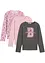 Maglia con maniche lunghe in puro cotone biologico (pacco da 3), bonprix