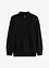 Maglione con zip, colletto e motivo a treccia, bonprix