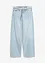 Jeans wide leg con bordo sfrangiato in vita, vita media, bonprix