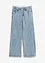 Jeans wide leg con strass e cinta comoda, vita media, bonprix