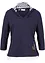 Maglia con cappuccio e maniche a 3/4 in puro cotone, bonprix