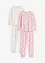 Pigiama in puro cotone biologico (set 4 pezzi), bonprix