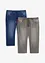 Jeans a pinocchietto leggeri elasticizzati con elastico in vita regular fit, straight (pacco da 2), bonprix