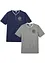 Maglia serafino a maniche corte in puro cotone biologico (pacco da 2), bonprix