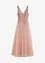 Abito lungo in fine tulle con ricami e paillettes, bonprix