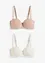 Reggiseno senza spalline con ferretto e cotone biologico (pacco da 2), bonprix